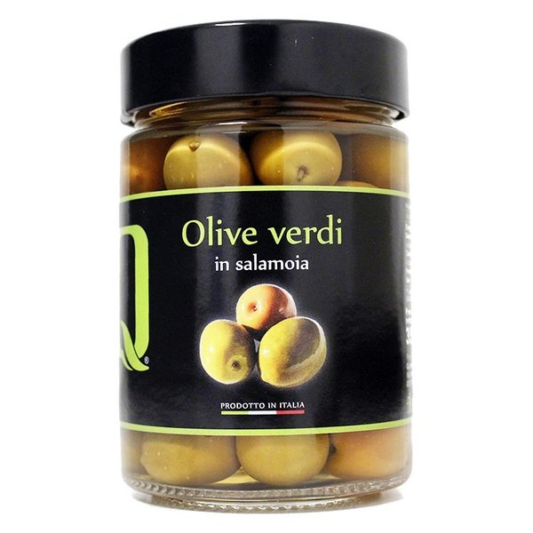 Americo Quattrociocchi grüne Oliven aus Italien 580 Gramm Glas