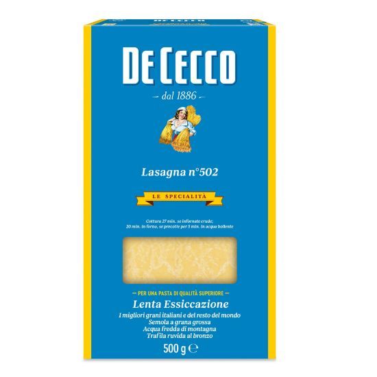 De Cecco Lasagna 502 Lasagneplatten 500 Gramm Packung