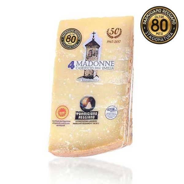 4Madonne Parmigiano Reggiano DOP, mindestens 80 Monate gereift, ca. 500 Gramm Parmesan